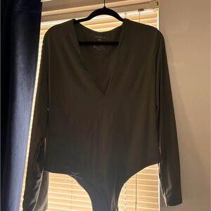 ReoRia Deep V-Neck Olive Bodysuit